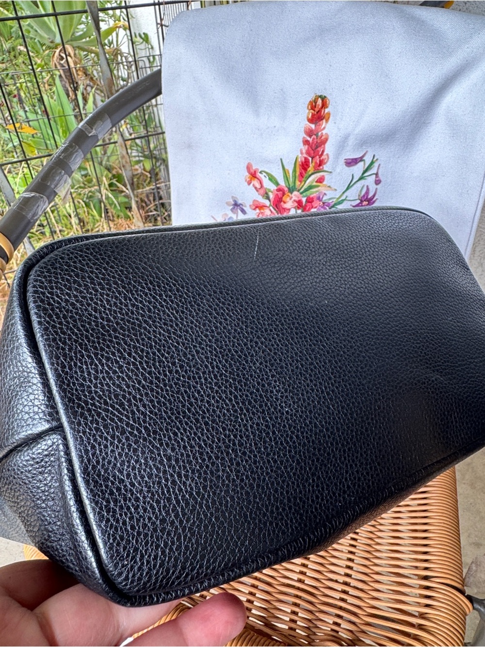 Longchamp Black Pebbled Leather Le Pliage Cuir Tote - Picture 3 of 6